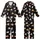 Cat Lovers' Whimsical Cartoon Cats Tan Brown Pink Hearts Black Background Pattern Kid Satin Pajamas Set - 1