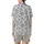 Women's Monochromatic Indigo Blue-Grey Toile Peony & Rose Botanical Satin Short-Sleeve Pajamas Set - 3