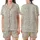 Women's High-Contrast Black Off-White Illustrative Peony Camellia Botanical Ink Sketch Satin Short-Sleeve Pajamas Set - 1