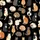 Cat Lovers' Illustrative Seamless Pattern: Natural Posing Cats with Tabby Calico Tuxedo Fur on Black Kid Satin Pajamas Set - 4