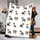 Australian Shepherd Lovers' Cartoon Flat Art Merle Grey Black Tan Brown Aussie Dog Pattern White Pink Accents Paw Prints Fleece Blanket - 1