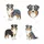 Australian Shepherd Lovers' Cartoon Flat Art Merle Grey Black Tan Brown Aussie Dog Pattern White Pink Accents Paw Prints Fleece Blanket - 5