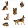 German Shepherd Enthusiasts' Stylized Flat Art Brown Tan Black Dog Pattern Fleece Blanket - 5