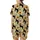 Mischievous Cat Lovers' Pale Yellow Black Cat Red Eyes Orange Skull Jack-o'-Lantern Naive Art Pattern Satin Short-Sleeve Pajamas Set - 3