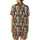Cat Lovers' Whimsical Cartoon Cat Doodle Pattern in Vibrant Multi-Color with Stars and Paw Prints Satin Short-Sleeve Pajamas Set - 3