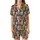 Cat Lovers' Whimsical Cartoon Cat Doodle Pattern in Vibrant Multi-Color with Stars and Paw Prints Satin Short-Sleeve Pajamas Set - 2