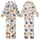 Cat Lovers' Whimsical Cartoon Cats Seamless Pattern with Soft Grey Ginger Orange and Red Hearts on White Kid Satin Pajamas Set - 1