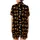 Orange Cat Lovers' Bold Flat Graphic Orange Cat Playful Pose Pattern Black White Orange Text Red Paw Prints Satin Short-Sleeve Pajamas Set - 3