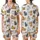 Cat Lovers' Whimsical Cartoon Cats Seamless Pattern with Soft Grey Ginger Orange and Red Hearts on White Satin Short-Sleeve Pajamas Set - 1
