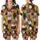 Cat Lovers' Dense Playful Seamless Cat Faces Pattern Ginger Ochre Cream Charcoal Pastel Satin Short-Sleeve Pajamas Set - 1