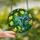 Nature's Jewel: Stained Glass Hummingbird, Lemons & Blossoms Art Print Stained Glass Suncatcher - 2