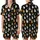 Playful Cat & Cannabis Enthusiasts' Flat Art Cats Orange Sunglasses Green Cannabis Leaves Seamless Black Pattern Satin Short-Sleeve Pajamas Set - 1