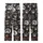 Cat & Coffee Lovers' Grumpy Tabby Cats & Coffee Cups Charcoal Black All Over Illustrative Pattern with Yellow Eyes Kid Satin Pajamas Set - 3