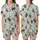 Cat Lovers' Whimsical Festive Cats Watercolor Pattern with Santa Hats, Gift Boxes, Ornaments, Snowflakes on Pastel Blue Satin Short-Sleeve Pajamas Set - 1