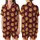 Cozy Style Fans' Seamless Repeat Sleepy Orange Cartoon Cats & Zzz Moons on Deep Burgundy Pattern Satin Short-Sleeve Pajamas Set - 1