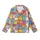 Cat Lovers' Whimsical Cartoon Cats Bold Outline Hot Pink Yellow Blue Purple Repeating Pattern Kid Satin Pajamas Set - 2
