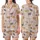 Cat Lovers' Whimsical Pink Cartoon Cat Pattern, Diverse Felines with Orange Paw Prints & Fish Skeletons Satin Short-Sleeve Pajamas Set - 1
