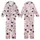 Cat Lovers' Whimsical Hand-Drawn Cartoon Cats Flat Pattern, Light Bubblegum Pink with Navy, Pale Peach, Light Blue-Grey Accents Kid Satin Pajamas Set - 1