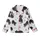 Cat Lovers' Whimsical Black Cats White Background Cartoon Design with Pink Accents, Yarn Balls & Paw Prints Kid Satin Pajamas Set - 2
