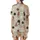 Cat Lovers' Whimsical Hand-Drawn Feline Poses Seamless Pattern Muted Beige Natural Tones Satin Short-Sleeve Pajamas Set - 3