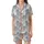 Cat Enthusiasts' Hand-Drawn Pastel Cartoon Cats Seamless Pattern with Bold Black Outlines Satin Short-Sleeve Pajamas Set - 2