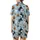 Whimsical Lovers' Playful Black Cat Ghost Jack-o'-Lantern Bat Broom Candy Corn Pattern on Sky Blue Satin Short-Sleeve Pajamas Set - 3