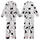 Cat Lovers' Playful Black White Hand-Drawn Cats All-Over Pattern with Silhouettes Line Art Paw Prints & MEOW Kid Satin Pajamas Set - 1