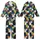 Cat Lovers' Whimsical Folk Art Cats Dense Pattern Hand-Drawn Illustrative Peeking Feline Faces Black Blue White Orange Teal Yellow Pink Kid Satin Pajamas Set - 1
