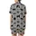 Cat Lovers' Heather Gray Black White Cartoon Tuxedo Cat Sleepy Pose Flat Graphic Seamless Pattern with Humorous 'NOPE Not Today' Text Satin Short-Sleeve Pajamas Set - 3