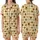 Nature Lovers' Whimsical Orange Yellow Gingham Sunflowers Pastel Green Stems Tiny Yellow Stars Satin Short-Sleeve Pajamas Set - 1