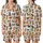 Cat Lovers' Whimsical Hand-Drawn Cartoon Cats Seamless Pattern: Ginger Orange, Caramel, Grey on Bright White Satin Short-Sleeve Pajamas Set - 1