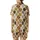 Pet Parents' Vintage Illustrative Dog Cat Faces Seamless Pattern Earthy Beige Ochre Satin Short-Sleeve Pajamas Set - 3