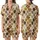 Pet Parents' Vintage Illustrative Dog Cat Faces Seamless Pattern Earthy Beige Ochre Satin Short-Sleeve Pajamas Set - 1