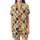 Pet Parents' Vintage Illustrative Dog Cat Faces Seamless Pattern Earthy Beige Ochre Satin Short-Sleeve Pajamas Set - 2
