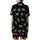 Cat Lovers' Illustrative Playful Kittens Charcoal Stripes White Fur Sky Blue Eyes Flat Black Pattern Satin Short-Sleeve Pajamas Set - 3