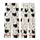 Cat Lovers' Whimsical Black Cat Silhouette & Outline Seamless Pattern with Yarn Balls on Creamy Off-White Kid Satin Pajamas Set - 3