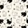 Cat Lovers' Whimsical Black Cat Silhouette & Outline Seamless Pattern with Yarn Balls on Creamy Off-White Kid Satin Pajamas Set - 4