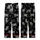 Cat Lovers' Illustrative Playful Kittens Charcoal Stripes White Fur Sky Blue Eyes Flat Black Pattern Kid Satin Pajamas Set - 3