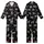 Cat Lovers' Illustrative Playful Kittens Charcoal Stripes White Fur Sky Blue Eyes Flat Black Pattern Kid Satin Pajamas Set - 1