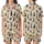 Cat Lovers' Creamy White Seamless Pattern with Diverse Illustrative Brown Gray Ginger Calico Tortoiseshell Cats Satin Short-Sleeve Pajamas Set - 1