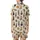 Cat Lovers' Creamy White Seamless Pattern with Diverse Illustrative Brown Gray Ginger Calico Tortoiseshell Cats Satin Short-Sleeve Pajamas Set - 3