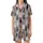 Cat Lovers' Artistic Feline Friends From Behind Repeat Pattern Muted Lavender-Grey Multi-Tone Furs Satin Short-Sleeve Pajamas Set - 2