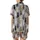 Cat Lovers' Artistic Feline Friends From Behind Repeat Pattern Muted Lavender-Grey Multi-Tone Furs Satin Short-Sleeve Pajamas Set - 3
