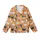 Cat Lovers' Whimsical Grumpy Fluffy Cat Sushi Nigiri & Maki All-Over Pattern on Vivid Tangerine Orange Kid Satin Pajamas Set - 2