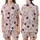 Cat Lovers' Whimsical Hand-Drawn Cartoon Cats Flat Pattern, Light Bubblegum Pink with Navy, Pale Peach, Light Blue-Grey Accents Satin Short-Sleeve Pajamas Set - 1