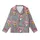 Kitten Lovers' Cute Cartoon Brownish-Pink Fluffy Kittens in Royal Blue Star Pajamas, Grey Pattern Kid Satin Pajamas Set - 2