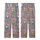 Kitten Lovers' Cute Cartoon Brownish-Pink Fluffy Kittens in Royal Blue Star Pajamas, Grey Pattern Kid Satin Pajamas Set - 3