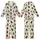 Cat Lovers' Whimsical Christmas Black Cats Pattern, Light Cream Festive Illustration, Red Green Yellow Kid Satin Pajamas Set - 1