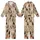 Cat Lovers' Warm Beige Seamless Pattern Diverse Rear-View Cats Calico Tabby Tuxedo Cream Black Gray Brown Fur Kid Satin Pajamas Set - 1