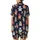 Cat Lovers' Whimsical Cartoon Cat Ensemble Playing Music Baking Sailing DJing on Deep Navy Satin Short-Sleeve Pajamas Set - 3